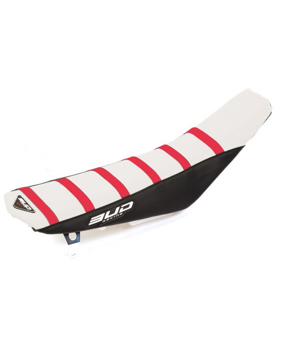 Poťah sedla BudRacing Suzuki RMZ 450 08-17 white / black / red