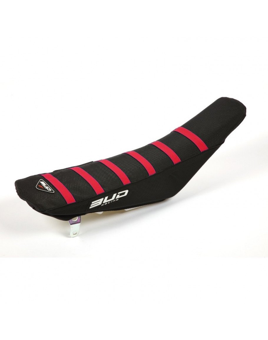 Poťah sedla BudRacing Yamaha YZF 250/450 14-18, WRF 250/450 black / red stripes