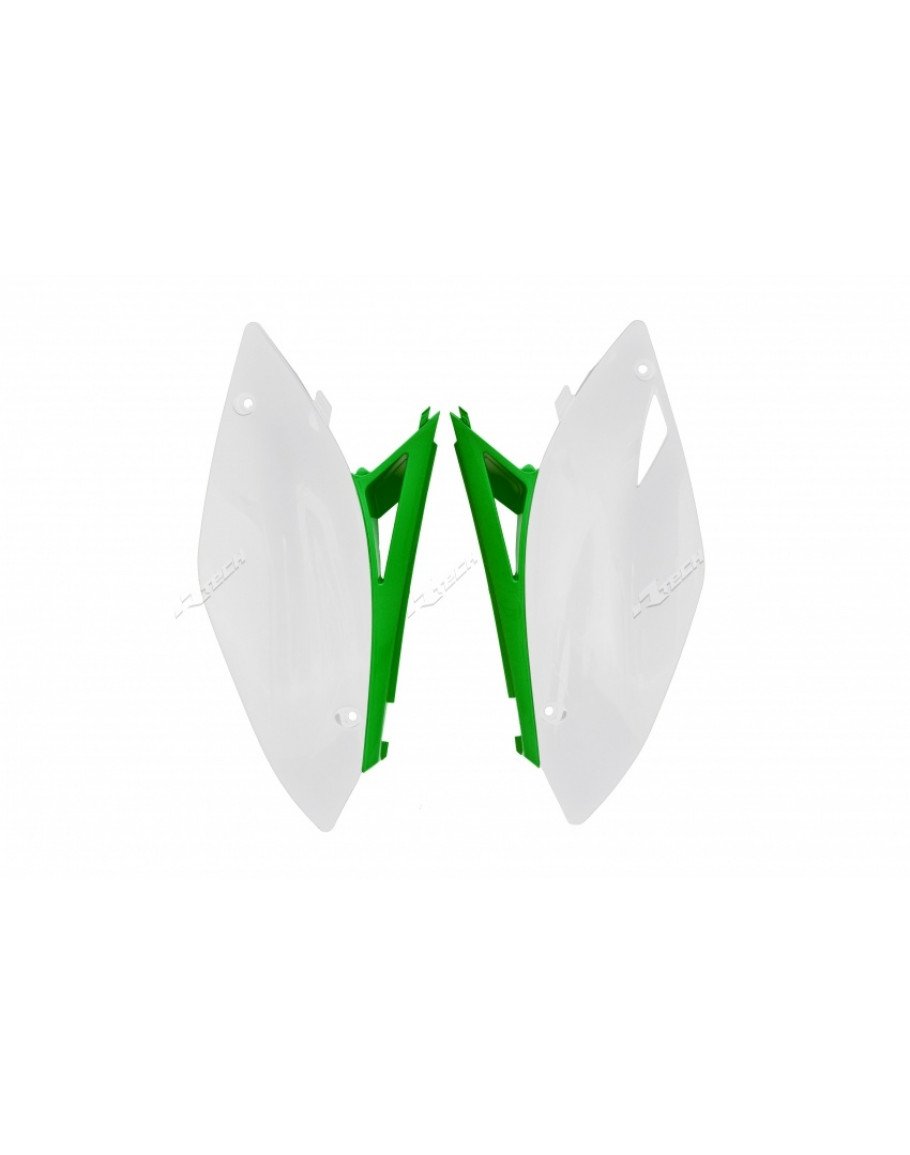 Zadné tabuľky KXF 250 09-12, KXF 450 09-11 bielo-zelené