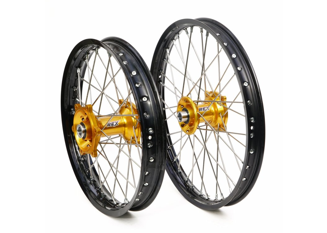 Predné koleso REX 21-1,60 pre SUZUKI RMZ250/RMZ450 ( r. 05-.. ) ČIERNY RÁFIK / ZLATÝ NÁBOJ