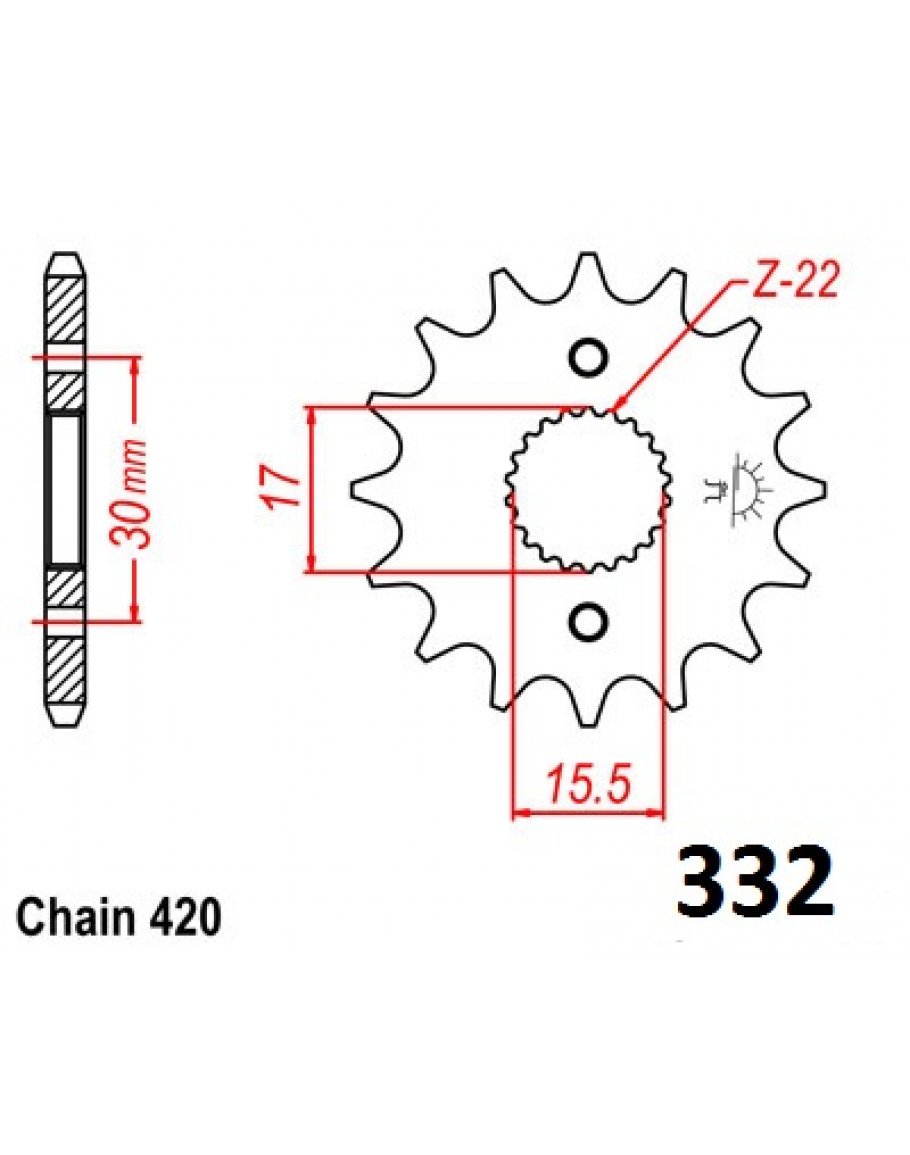 Vývodové sekundárne koliečko CR80/85 e332 12-13 zubov