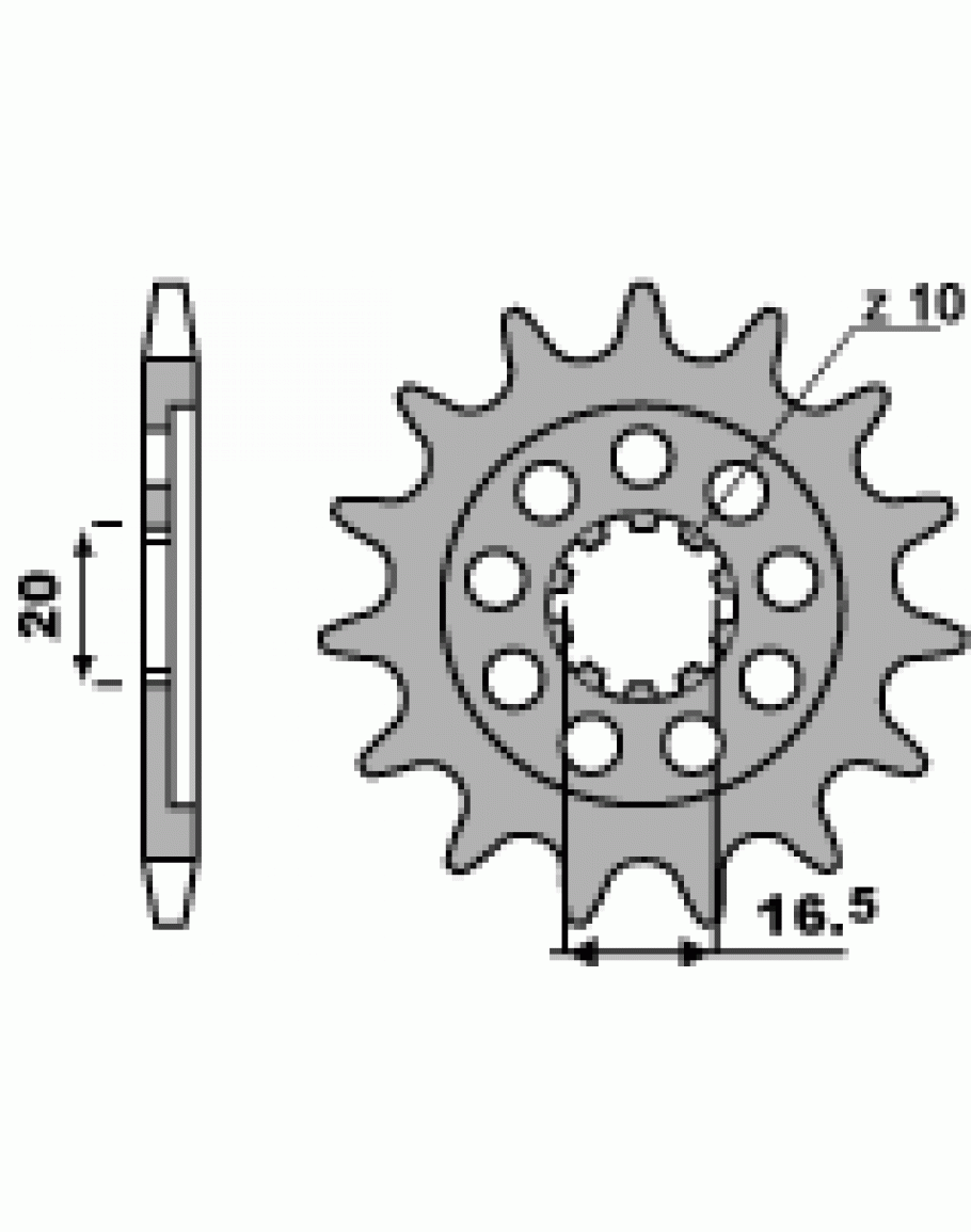 Vývodové sekundárne koliečko KXF/RMZ 250 04-05 e424 14 zubov