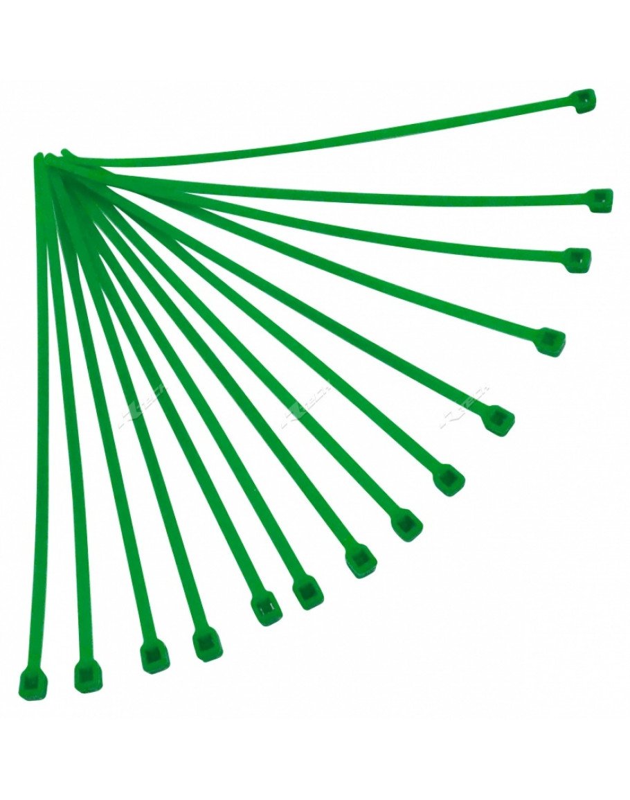 Sťahovacie pásky-binderky 3,6x200 mm (100 ks) zelené
