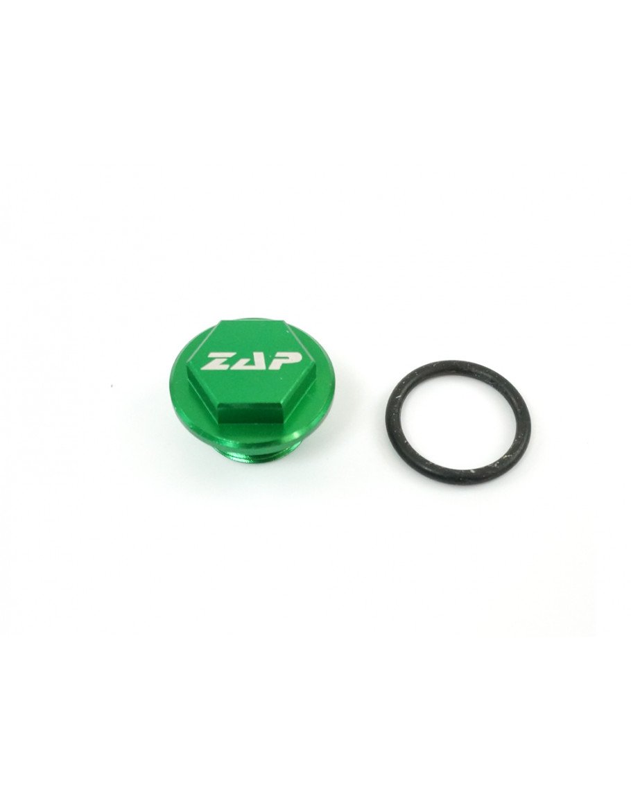 Olejová zátka motora Zap Technix Kawasaki KXF zelená