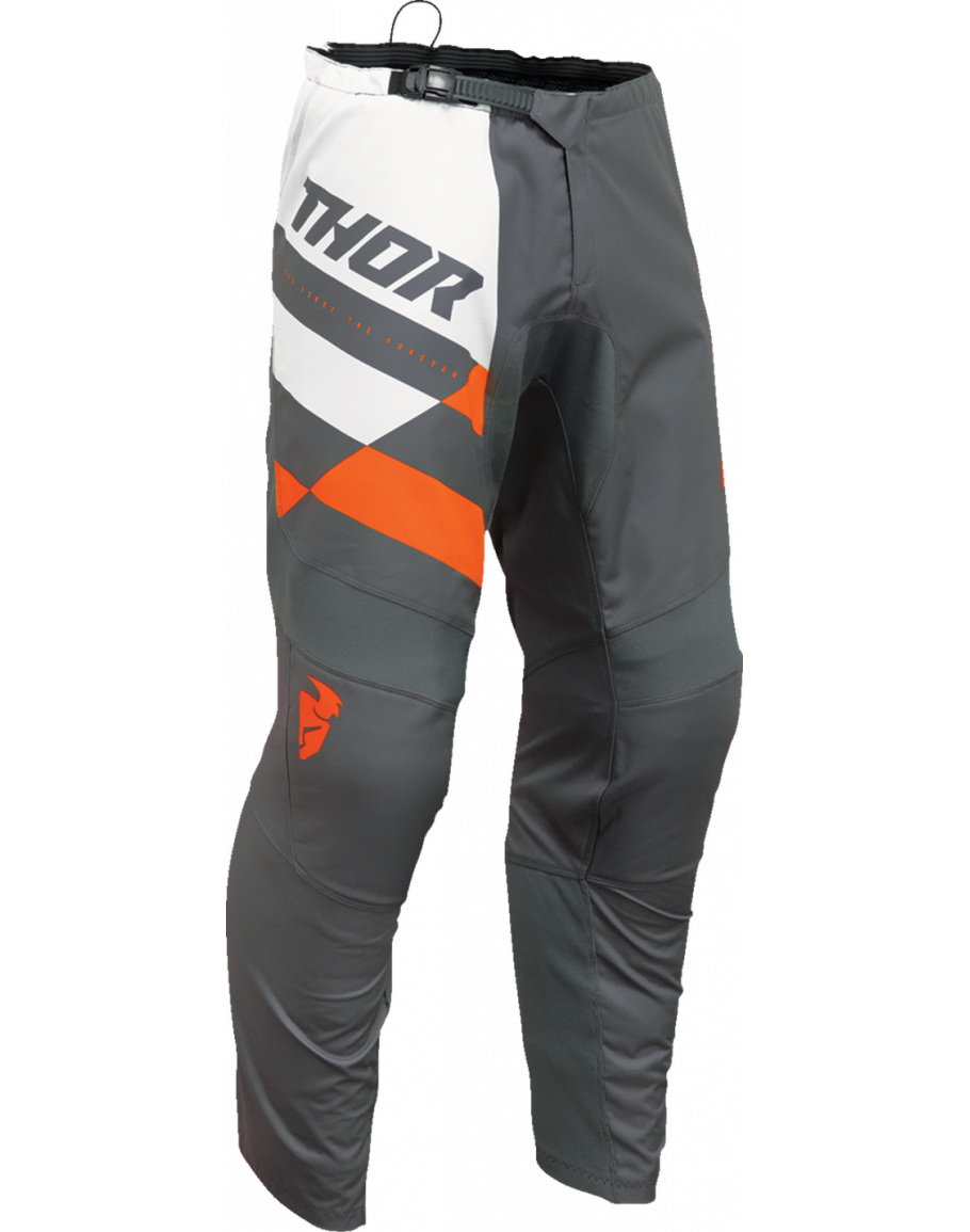 Nohavice Thor Sector Checker charcoal/orange 2024 detské
