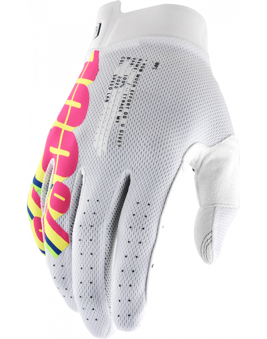 Rukavice 100% I-TRACK System white/pink