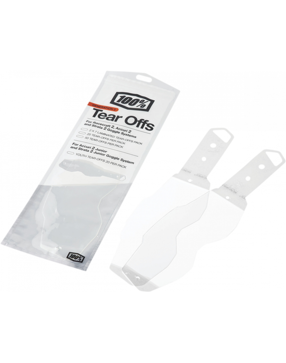 Trhačky-fólie Tear offs 100% Accuri 2, Strata 2, Racecraft 2 laminované