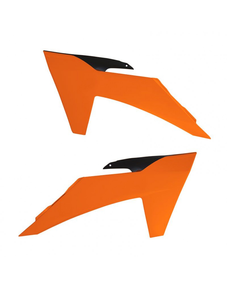Kryty chladičov KTM SX/SXF/XC-F 2023-2025,EXC/EXC-F 2024-2025 oranžovo-čierneľ
