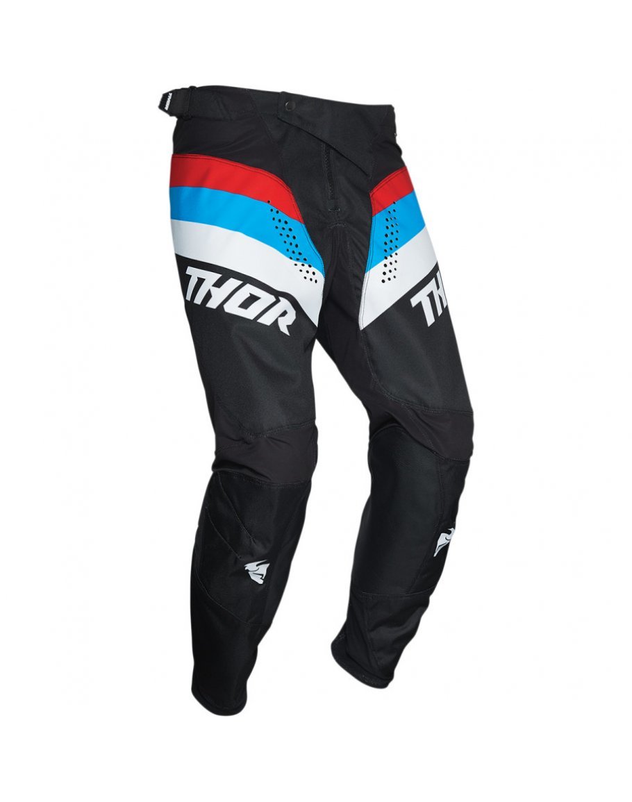 Nohavice Thor Pulse Racer black/red/blue