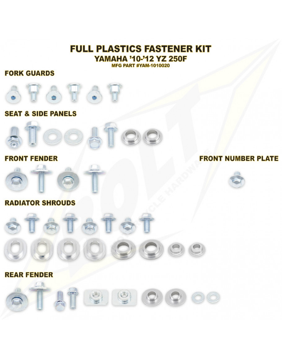 Sada skrutiek na plasty YZF 250 2010-2013,WRF 450 2012-2014