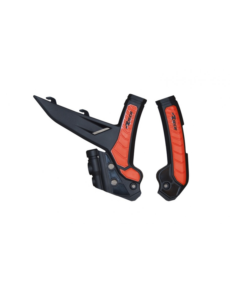 Chrániče rámu Rtech KTM SX/SXF/XC-F 2023-2024,EXC/EXC-F 2024 oranžovo-čierne