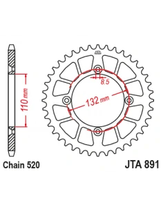 Rozeta KTM Freeride 250/350 JT dural čierna