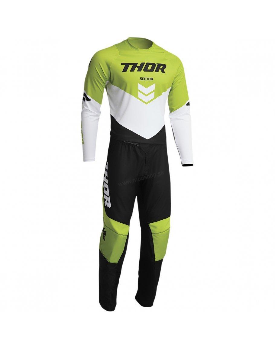 Nohavice Thor Sector Chev black/green 2022