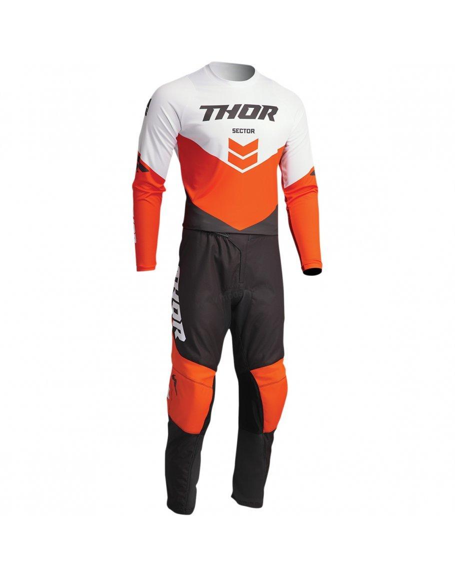 Nohavice Thor Sector Chev charcoal/red orange 2022