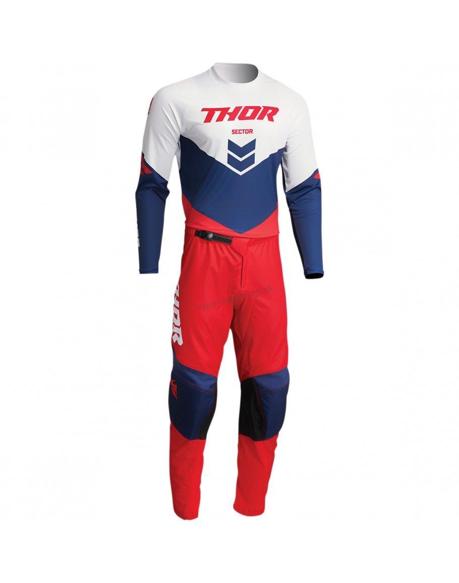 Nohavice Thor Sector Chev red/navy 2022