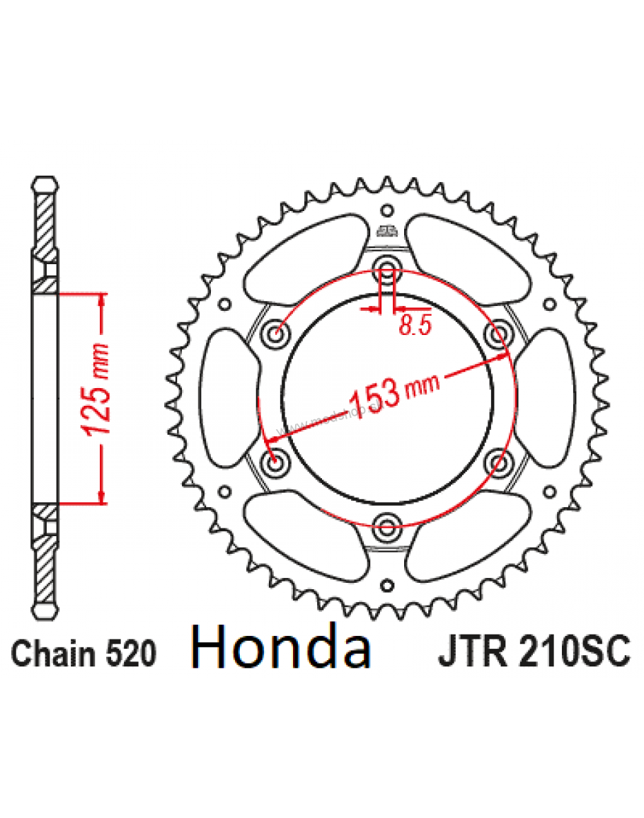 Rozeta Honda CR/CRF,BETA RR JT oceľová 47-52 zubov