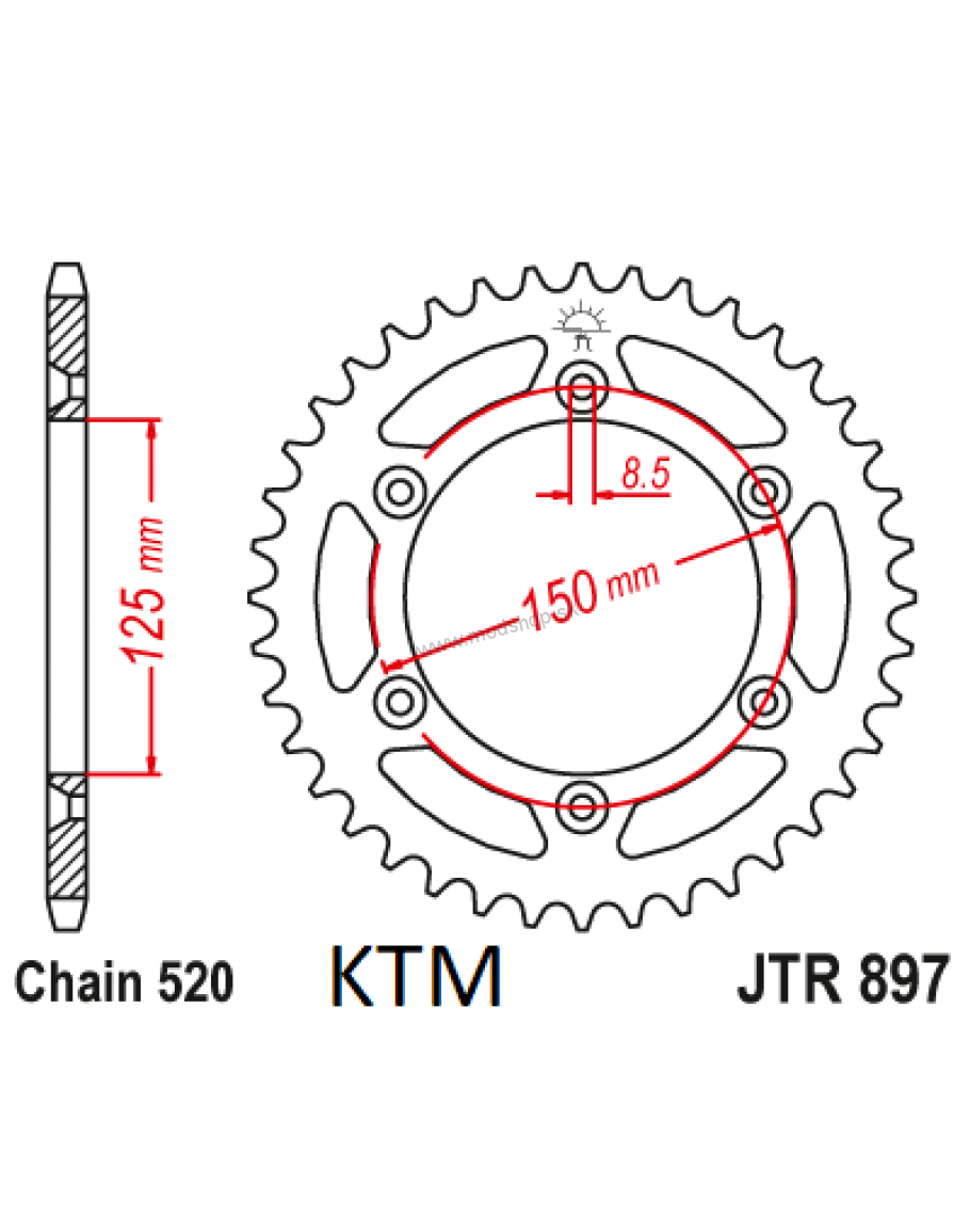 Rozeta HUSQVARNA,KTM,Gas-Gas JT dural modrá 48-52