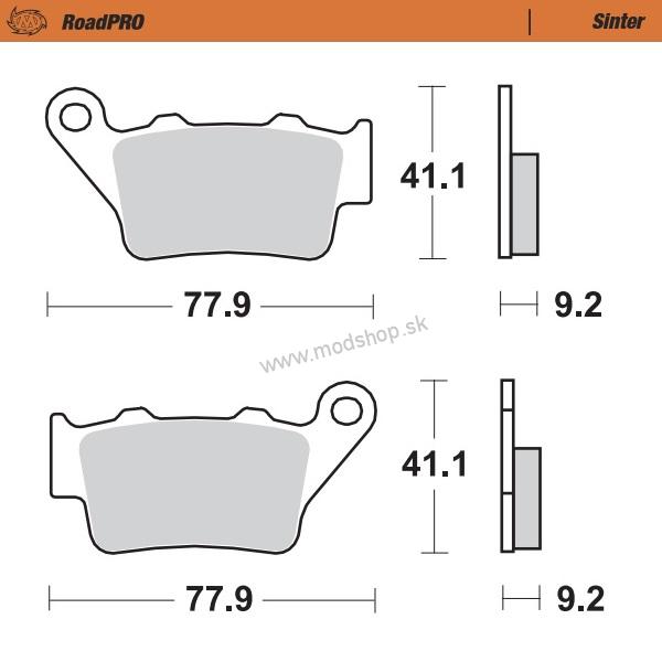 Brzdové platničky Zadné Moto-Master RoadPRO / KTM 125-690, LC4, DUKE, RC /HSQ 125-701 / GAS 700/ YAMAHA XT600,660,WR125 / INDIAN