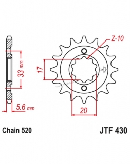 Vývodové sekundárne koliečko KXF/RMZ 250 04-05 JTF430