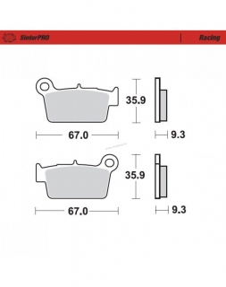 Brzdové platničky Moto-Master SinterPRO BETA,GAS GAS,Kawasaki,Suzuki,Yamaha,TM zadné