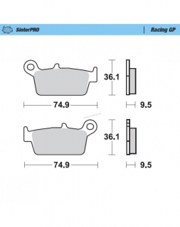 Brzdové platničky Moto-Master SinterPRO GP/ CR,KX,RM,YZ,GAS GAS zadné