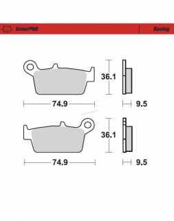 Brzdové platničky Moto-Master SinterPRO/ CR,KX,RM,YZ,GAS GAS zadné